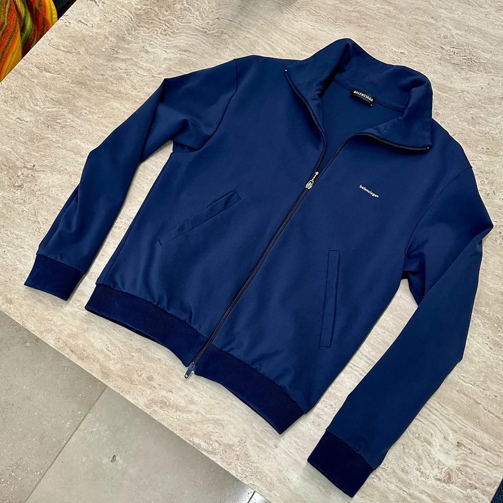 LIKE NEW! Balenciaga Navy Track jacket! Sz Small - Picture 2 of 6